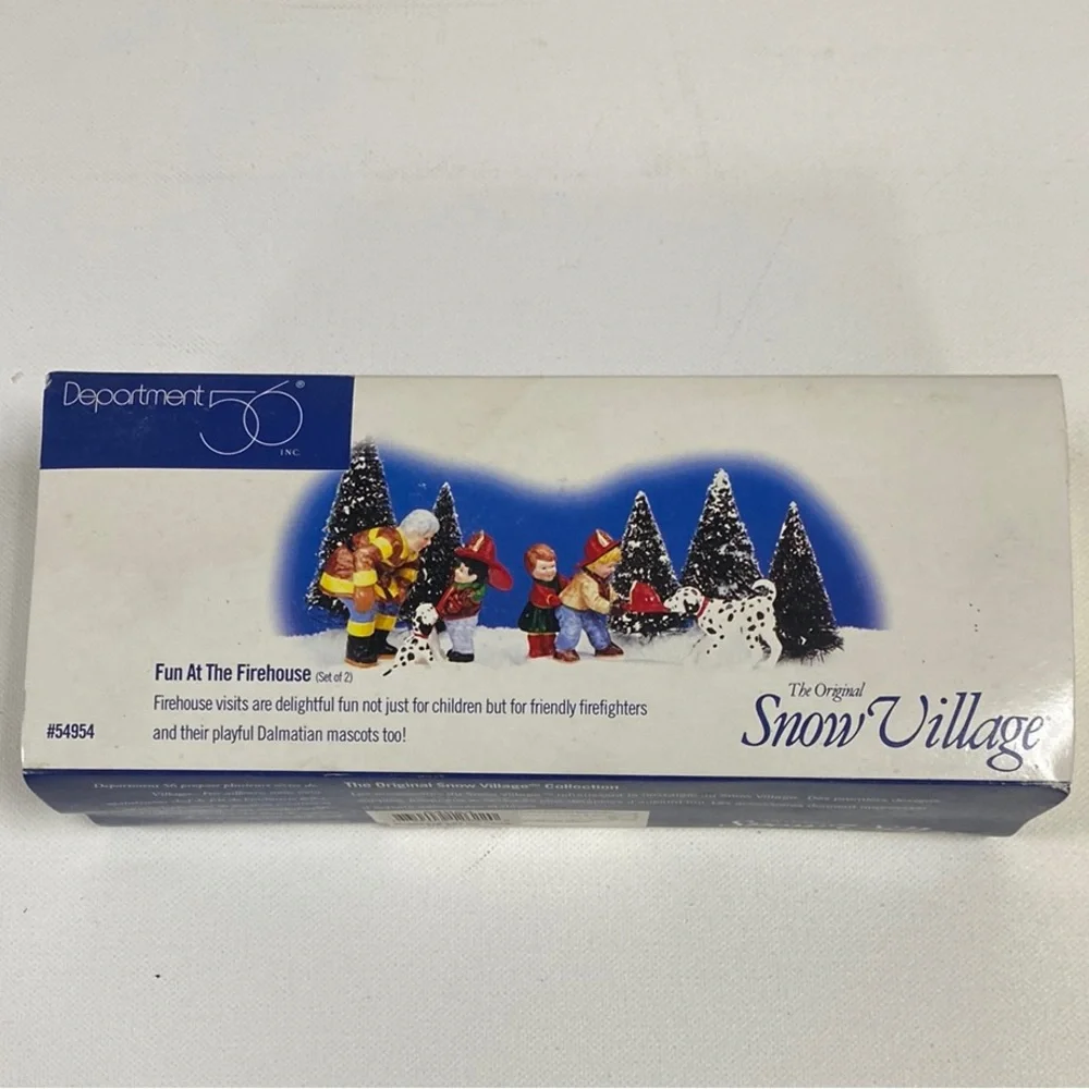 Dept. 56 Snow Village Accessory, "Fun at the Firehouse." Set of 2 figures - Picture 3 of 15